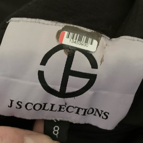 JS Collection Black Crepe Sweetheart Off The Shoulder Gown Size 8 - Picture 9 of 11